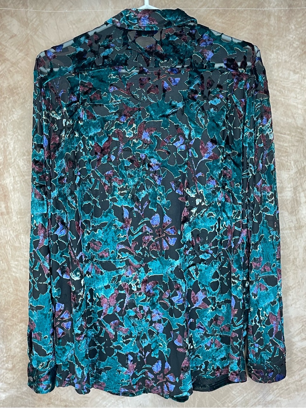 Emanuel Ungaro Week-End Burnout Floral Button-Up Blouse Shirt size 42/US Medium - Picture 8 of 14